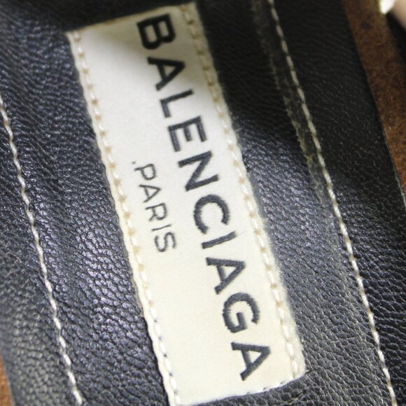 Balenciaga Noisette Jute Rope Track Three Strap Suede Espadrille Wedge Sandal - Picture 11 of 11